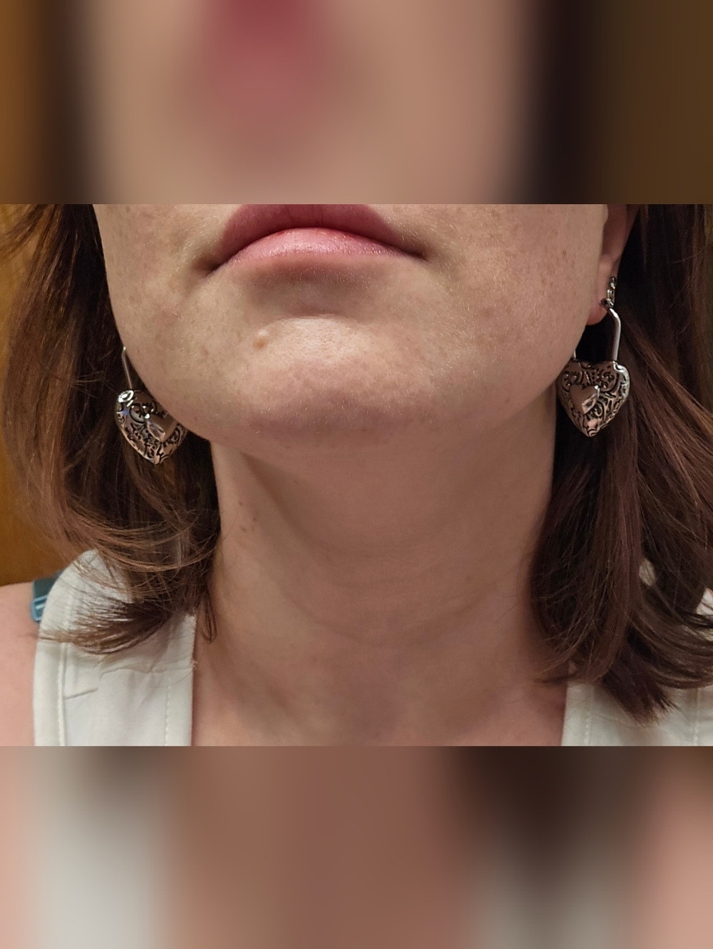 Heart Locket Drop Earrings - Silver Tone - Picture 4 of 5